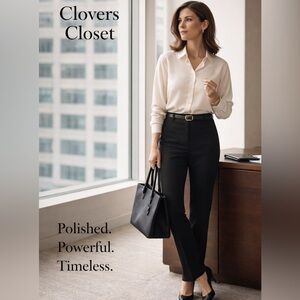 Talbots Stretch Black Straight Leg Dress Pants Size 10